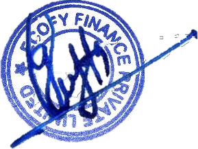 Signature and seal of Ecofy Finance Private Limited